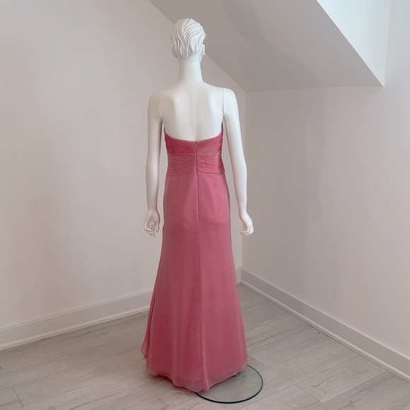 NWT SAMPLE BELLA FORMALSby Venus Bridal size 12 Rose Iridescent Chiffon Pristine - Picture 6 of 10